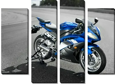 Модульная картина Синий мотоцикл (blue bike)