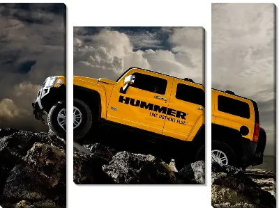 Модульная картина Хаммер желтого цвета (Yellow Hammer)