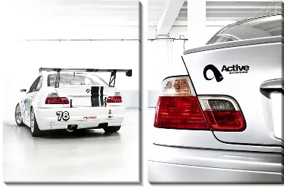 Модульная картина Автомобили белого цвета (Cars)