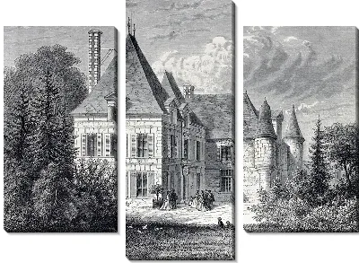 Модульная картина Здание в лесу (The building in the woods)