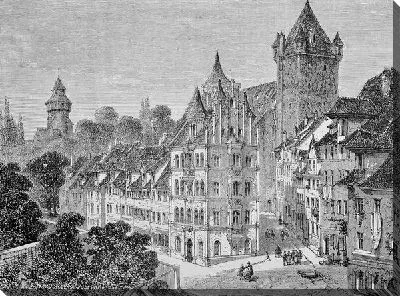 Постер Здания с острыми крышами (Buildings with sharp roofs)
