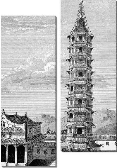 Модульная картина Здание в Китае (Building in China)