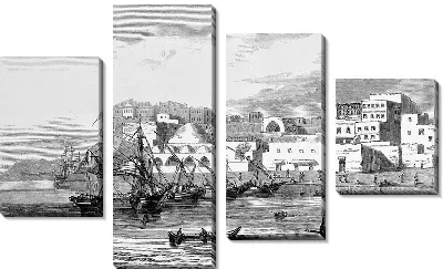 Модульная картина Корабли у берега (Ships off the coast)