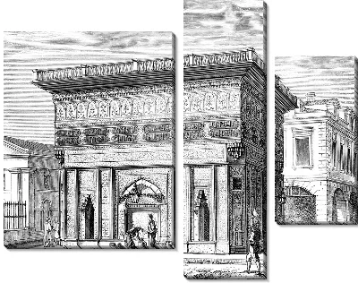 Модульная картина Здание с колонами (Building village kolonami)