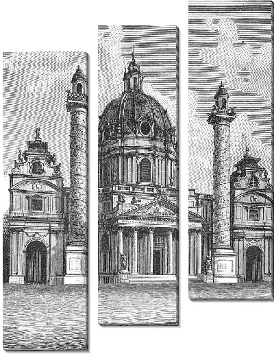 Модульная картина Здание эпохи рококо (Rococo building)