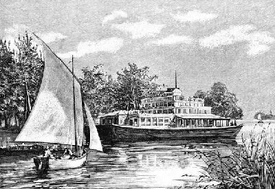 Плакат Пароход и парусник (Boat and sailboat)