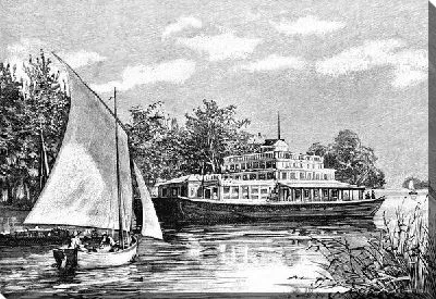 Постер Пароход и парусник (Boat and sailboat)