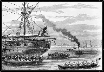 Картина Лодки у корабля (Boats of the ship)