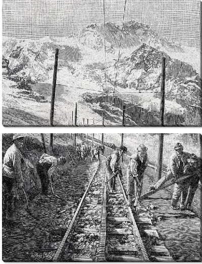 Модульная картина Строительство железной дороги (Construction of the railway) №4