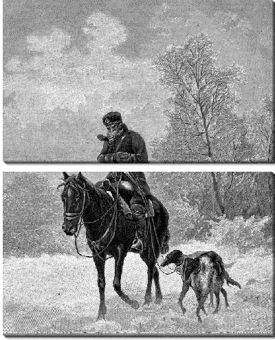 Модульная картина Странник в лесу (A wanderer in the woods)