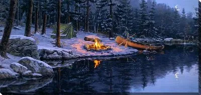 Картина Костер у реки (Bonfire by the river)