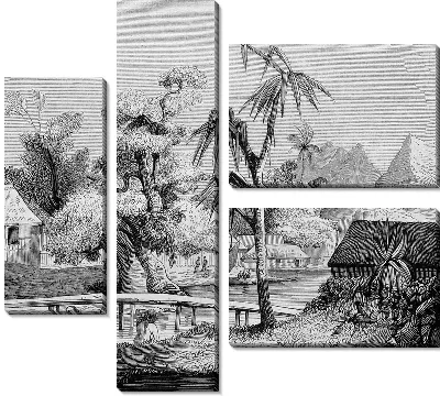Модульная картина Тропический пейзаж (Tropical landscape)