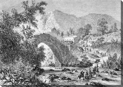 Постер Всадники перебираются через реку (Riders are moving across the river)
