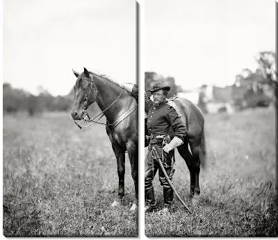 Модульная картина Мужчина рядом с лошадью (The man next to a horse) №2