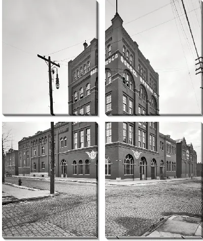 Модульная картина Здание на перекрестке (The building is at the crossroads) №2