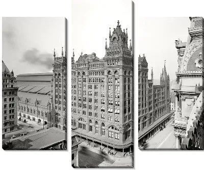 Модульная картина Здание на перекрестке (The building is at the crossroads) №3