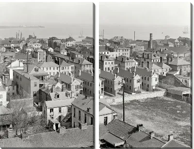Модульная картина Город на побережье (City on the coast)