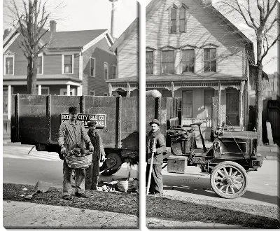 Модульная картина Мужчины у машины (Men at the car)