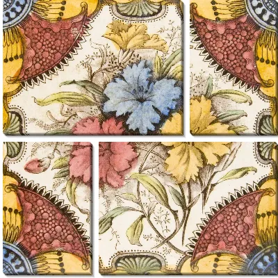 Модульная картина Цветы в пастельных тонах (Flowers in pastel colors)