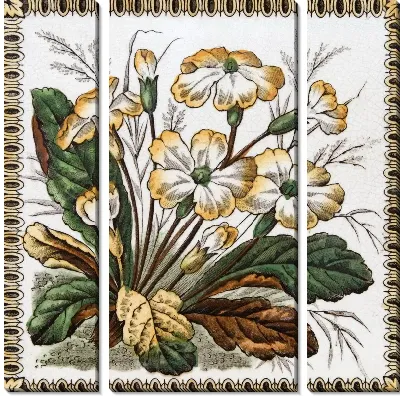 Модульная картина Цветы в пастельных тонах (Flowers in pastel colors) №2