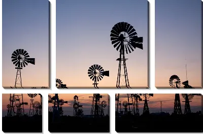 Модульная картина Ветряные мельницы (Windmills) №3