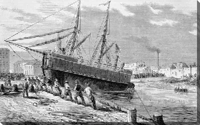 Постер Корабль у берега (Ship near shore)