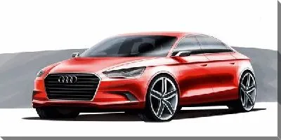 Постер Красная ауди (Audi) №2