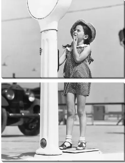 Модульная картина Девочка на весах (The girl in the balance)