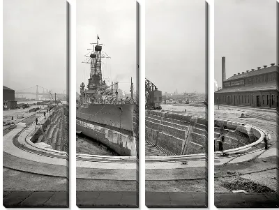 Модульная картина Строительство парохода (Construction of ship) №2