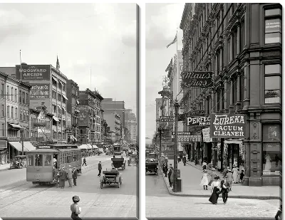 Модульная картина Улица с трамвайными путями (Street)