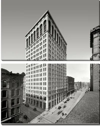 Модульная картина Здание на перекрестке (The building is at the crossroads) №4