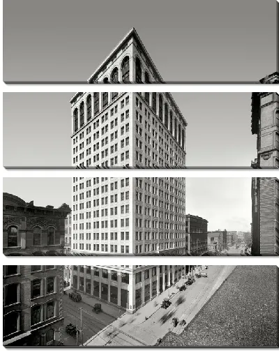 Модульная картина Здание на перекрестке (The building is at the crossroads) №4