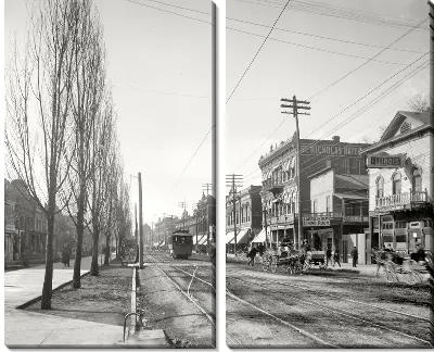 Модульная картина Улица с трамвайными путями (Street) №2