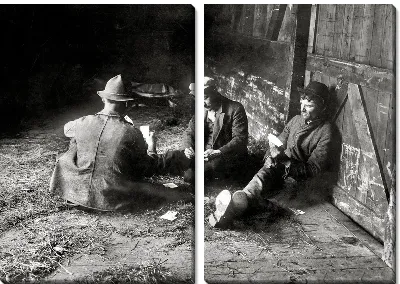 Модульная картина Рабочие играют в карты (Workers playing cards)