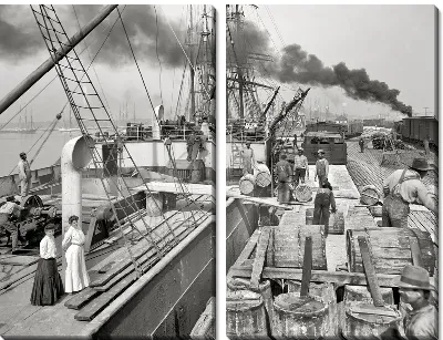 Модульная картина Бочки на корабле (Barrels on the ship)