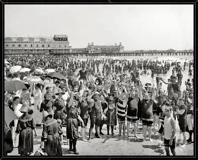 Картина Пляж в Атлантик сити 1910 год (Beach in Atlantic City in 1910)