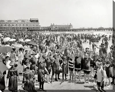 Постер Пляж в Атлантик сити 1910 год (Beach in Atlantic City in 1910)