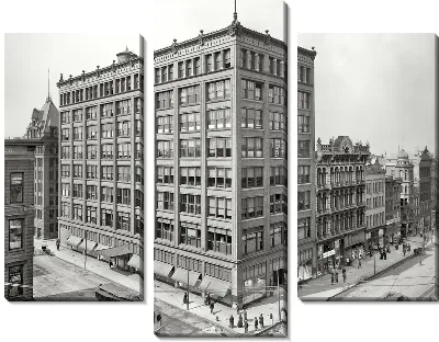 Модульная картина Здание на перекрестке (The building is at the crossroads) №5