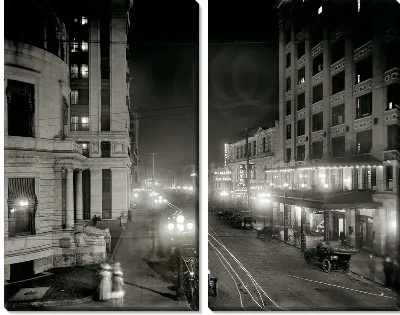 Модульная картина Улица ночью (Street at night)