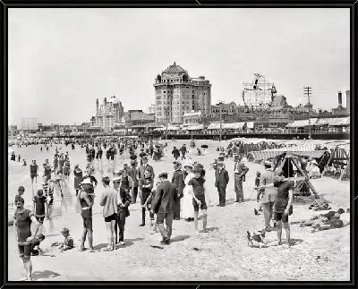 Картина Пляж в Атлантик сити 1910 год (Beach in Atlantic City in 1910) №2