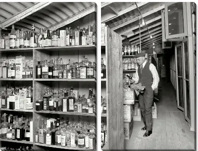 Полки с напитками (Shelves with drinks)