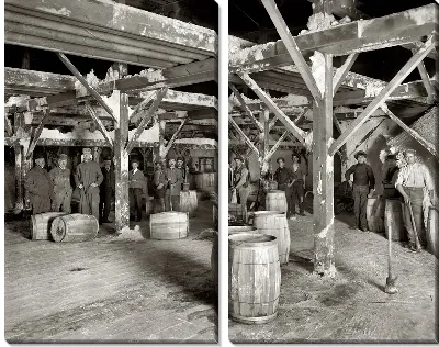 Модульная картина Рабочие на складе (Working in stock)