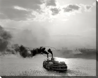 Постер Пароход на реке (Steamboat on the river)