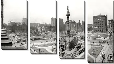 Модульная картина Памятник на площади (Monument on the square)