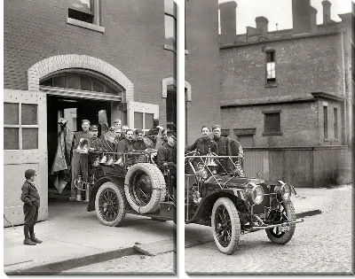 Модульная картина Пожарные в Детройте 1955 год (Firefighters in Detroit 1955)