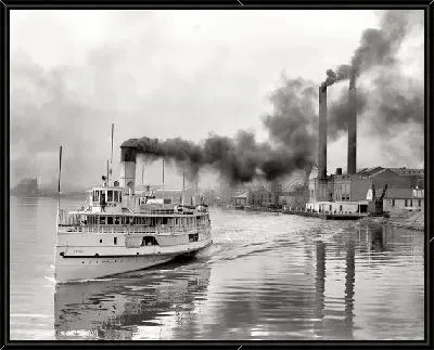 Отражение дыма от  парохода (Reflection of smoke from the steamer)