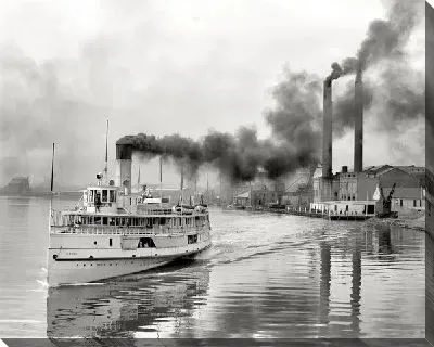Отражение дыма от  парохода (Reflection of smoke from the steamer)
