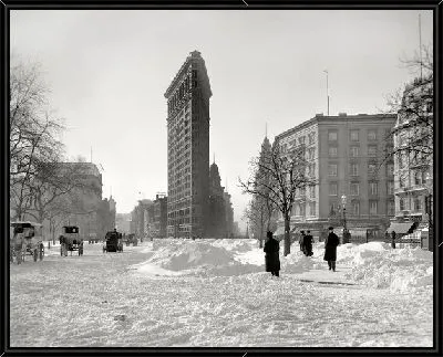 Картина Заснеженный город (snow-covered city)