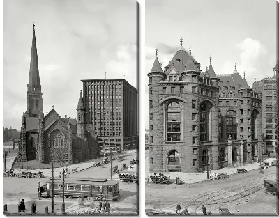 Модульная картина Площадь (Plaza) №4