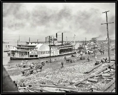 Картина Пароходы у берега (Ships to the shore)